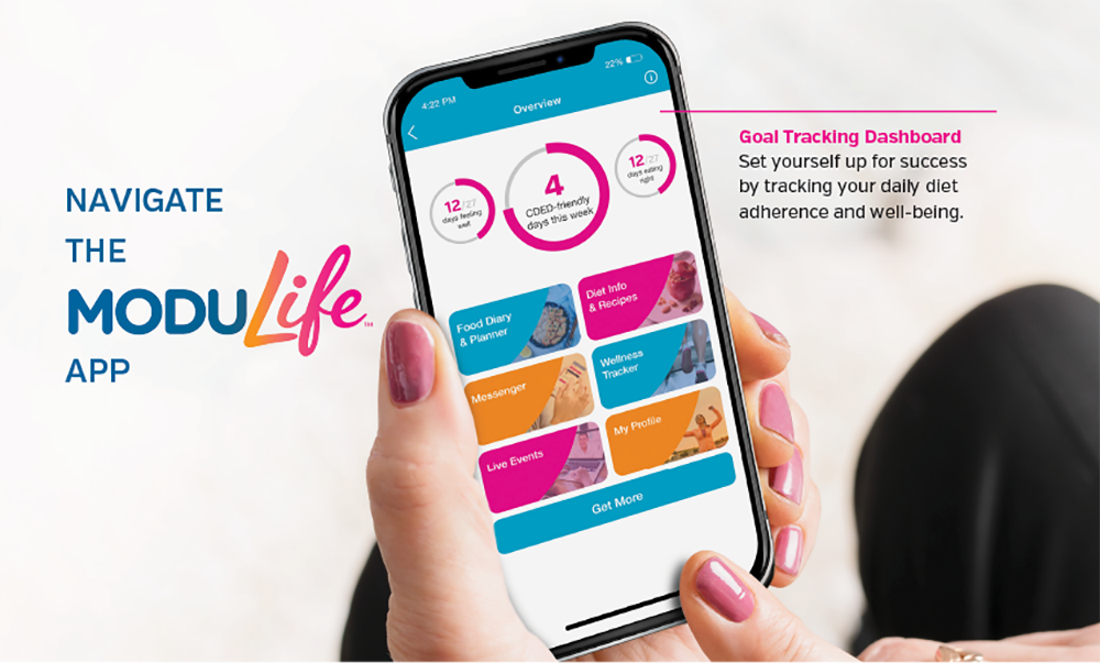 Goal Tracking Dashboard on the ModuLife™ App